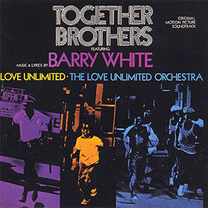BARRY WHITE – Together Brothers, fond noir typographies violettes, soul-funk cinéma