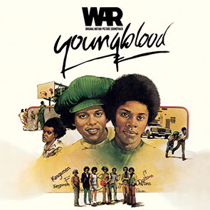 WAR – Youngblood, pochette crème illustrée, soul-funk cinéma