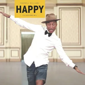 PHARRELL WILLIAMS – Happy (pochette musique année 2010)
