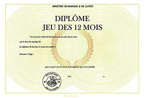Diplome de jeux de mariage à télécharger