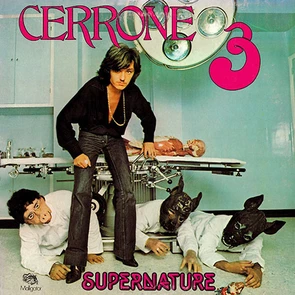 Pochette de l’album Supernature de Cerrone illustrant une scène surréaliste et futuriste