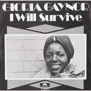 Pochette du vinyle I Will Survive montrant un portrait chaleureux de Gloria Gaynor pour notre playlist disco